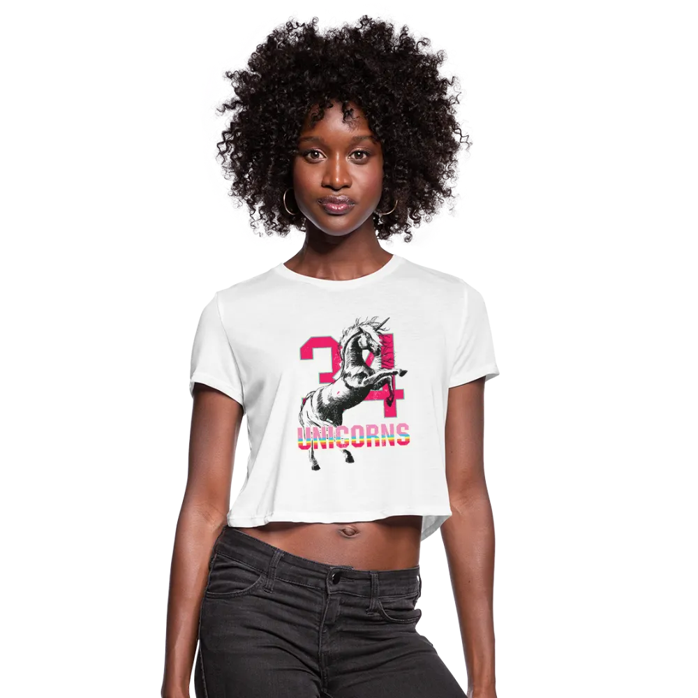 34 Unicorns Women's Cropped T-Shirt