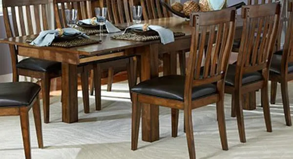 A-America Mariposa Double Butterfly Leg Table in Rustic Whiskey