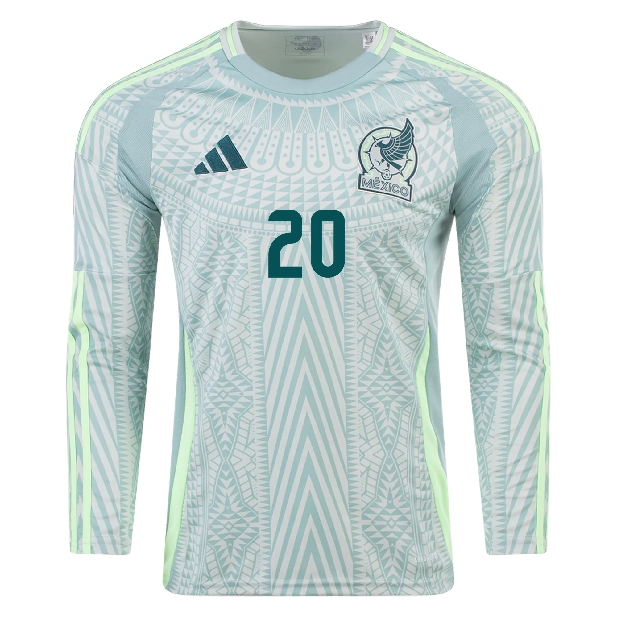 adidas Mens Mexico Henry Martín Away Long Sleeve Jersey 24/25 (Linen Green)