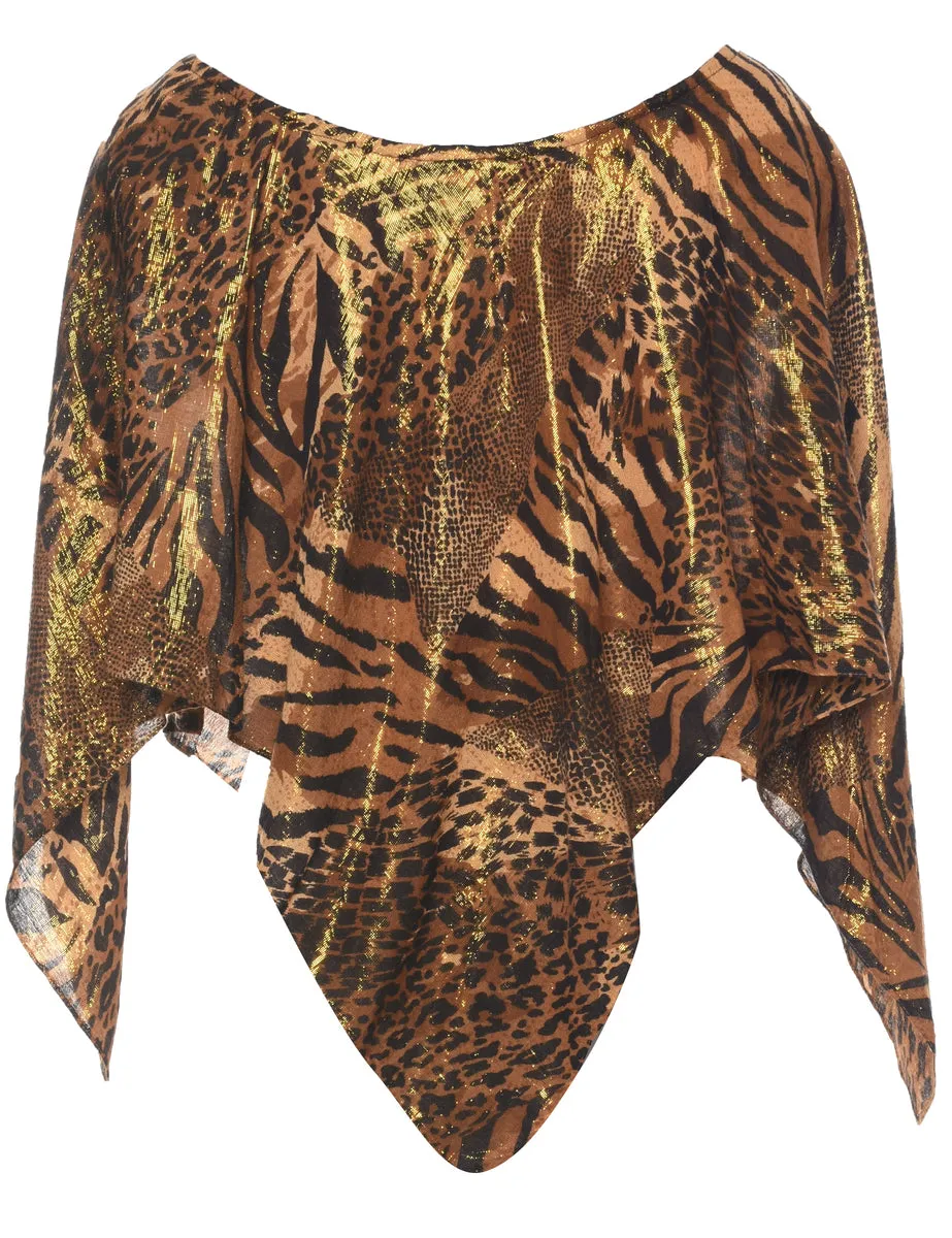 Animal Print Evening Poncho - XL