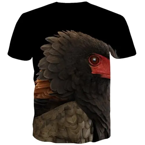 Animal T shirts Men Feather Tshirts Cool Eagle Shirt Print Funny T shirts Funny Black Tshirt Printed Short Sleeve Hip hop Unisex