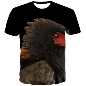 Animal T shirts Men Feather Tshirts Cool Eagle Shirt Print Funny T shirts Funny Black Tshirt Printed Short Sleeve Hip hop Unisex