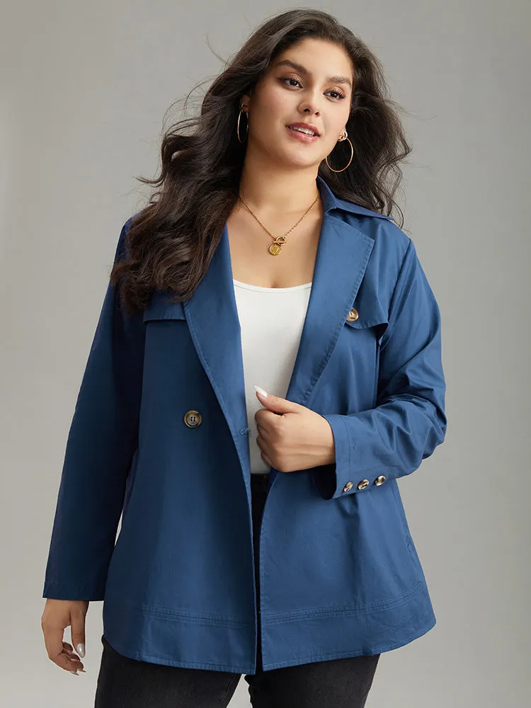 Anti-Wrinkle Solid Pocket Button Up Coat