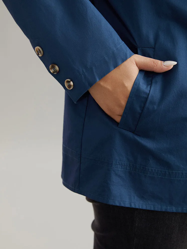 Anti-Wrinkle Solid Pocket Button Up Coat