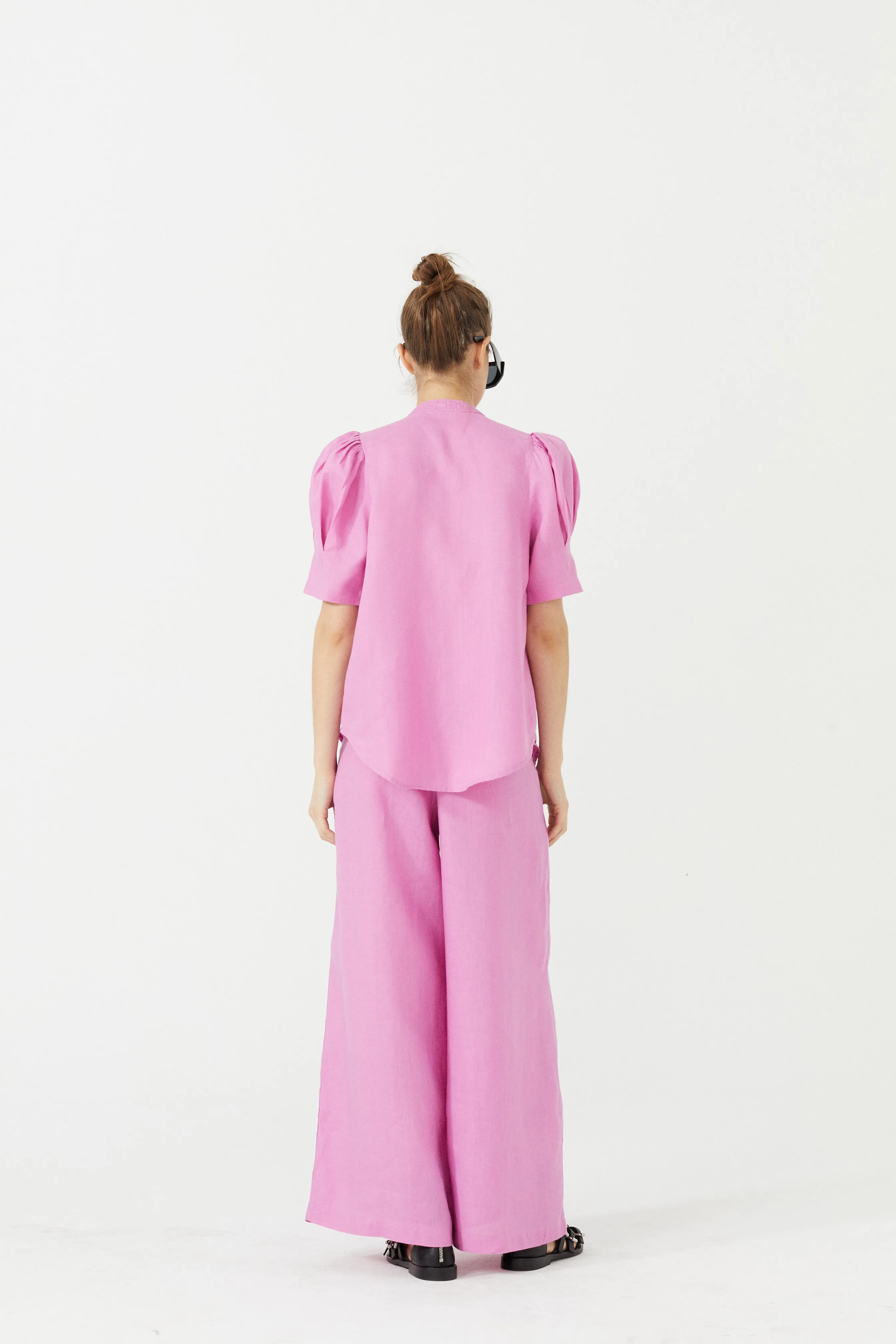 Athina Linen Shirt - Petunia Pink