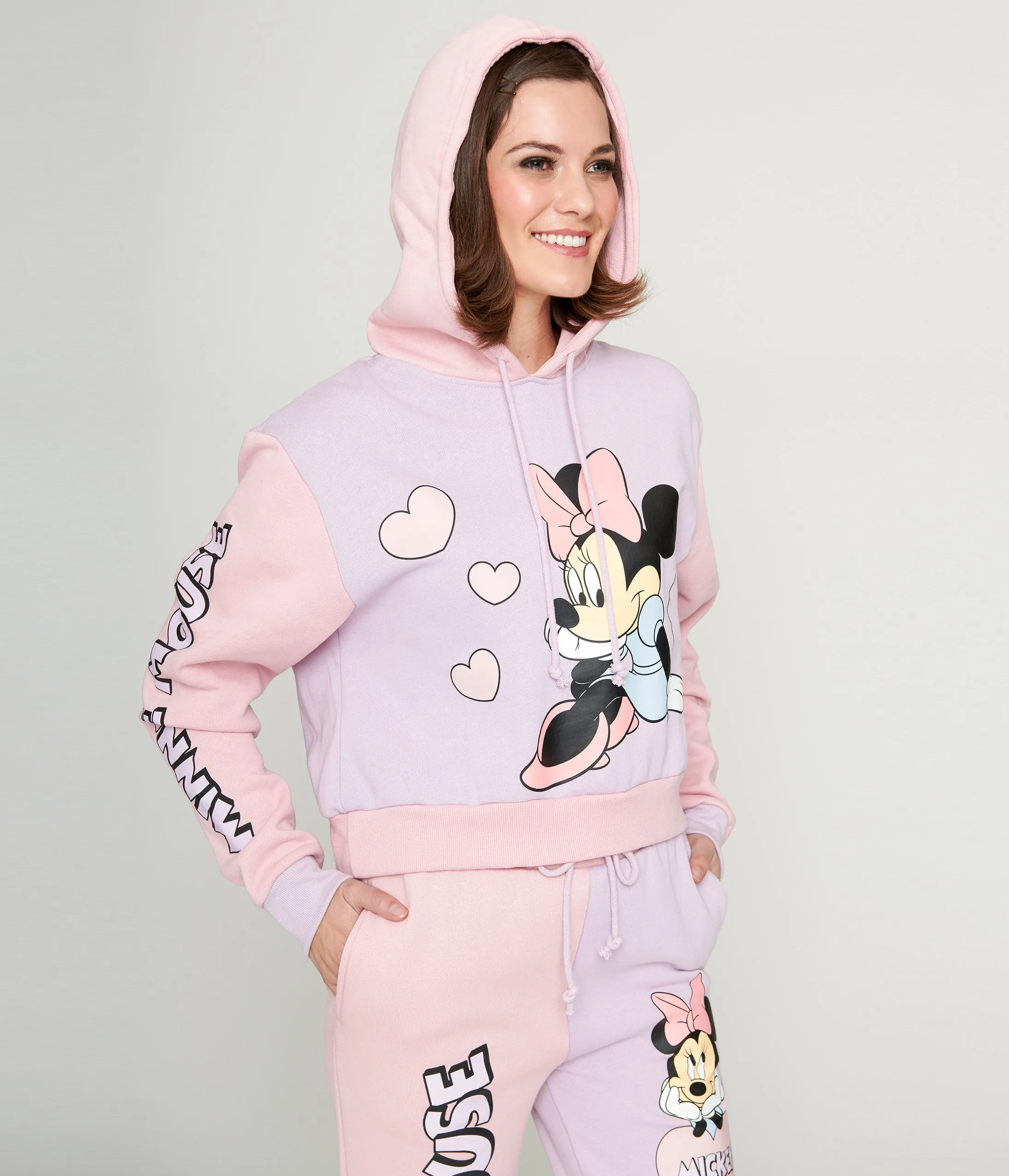 Cakeworthy Pink & Purple Color Block Minnie Mouse Hoodie