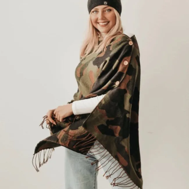 Camo Button Scarf