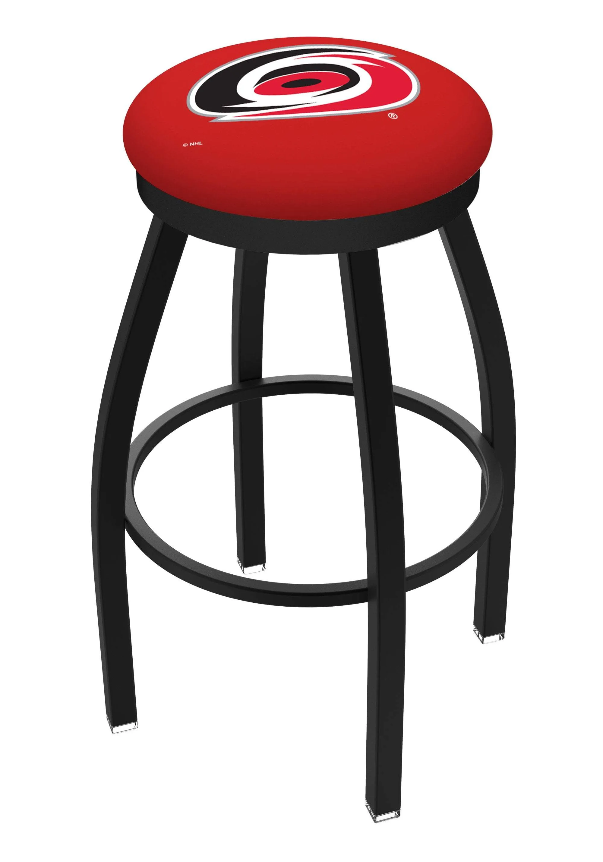 Carolina Hurricanes HBS Black Swivel Bar Stool with Red Cushion