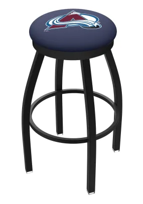 Colorado Avalanche HBS Black Swivel Bar Stool with Blue Cushion