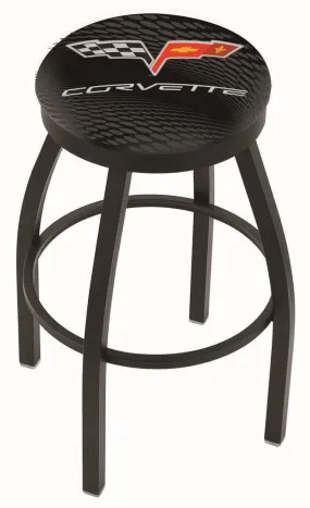 Corvette Holland Bar Stool Co. Black Swivel Bar Stool with Cushion