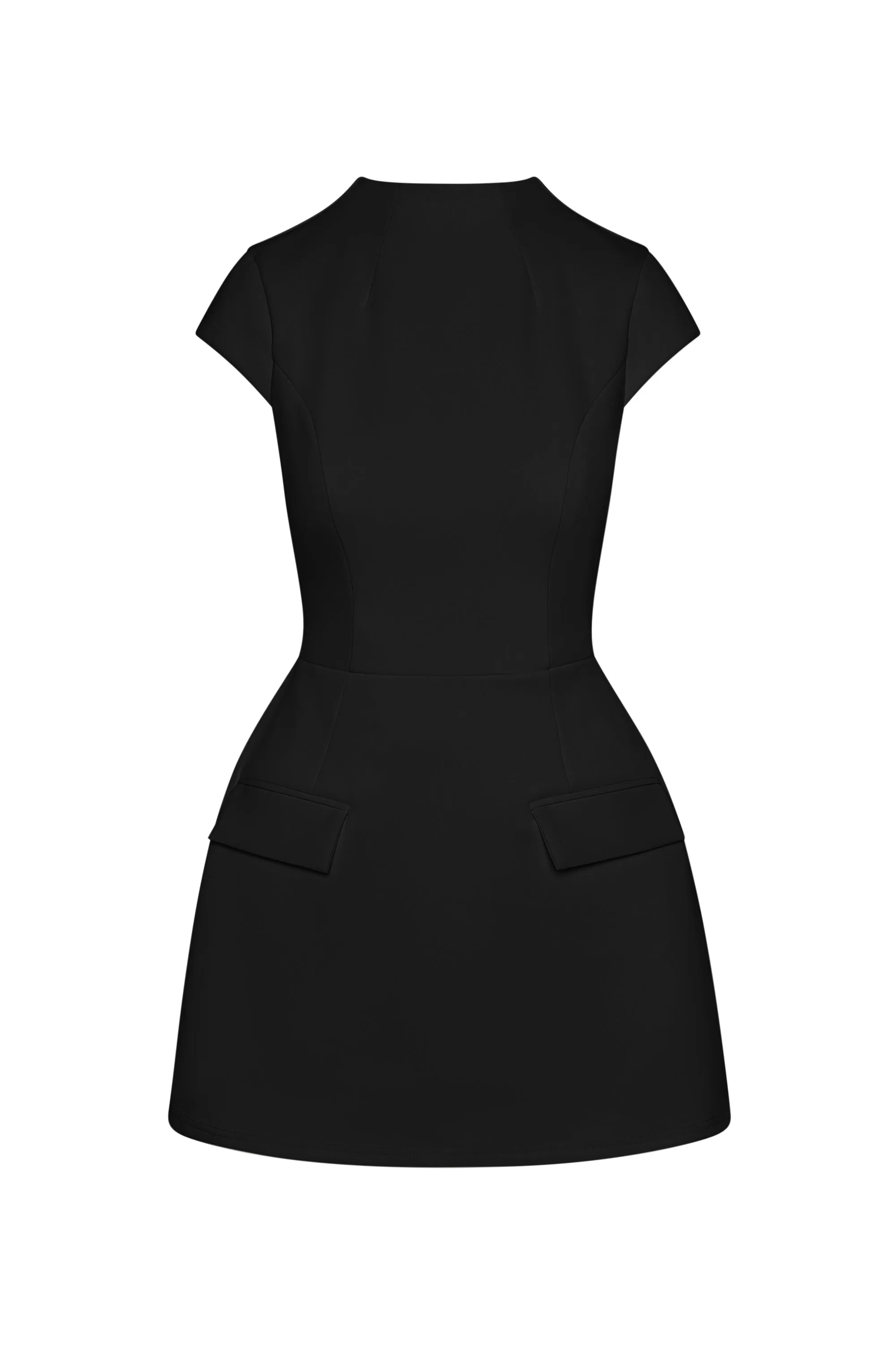 Cote Cap Sleeve Pocket Mini Dress - Black