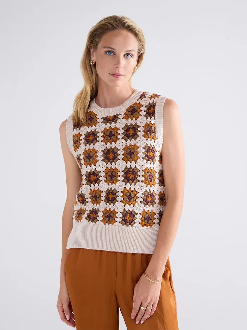 Crocheted Cotton Sleeveless Top