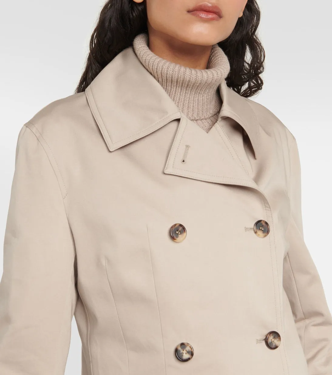 Double-breasted cotton jacket Toteme, beige