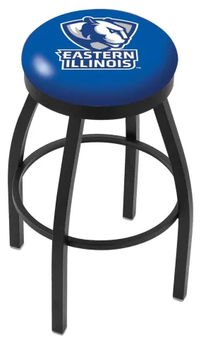 Eastern Illinois Panthers HBS Black Swivel Bar Stool with Blue Cushion