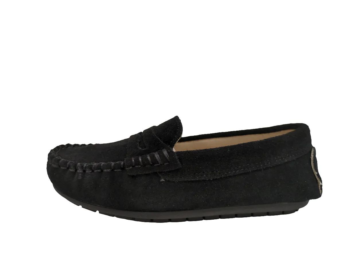 Emerald  Black Suede Penny Loafer 201