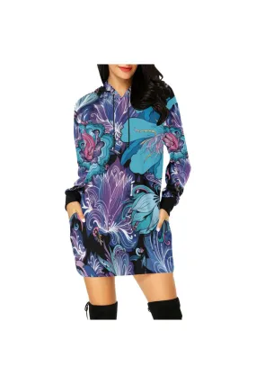 Floral Midnight Hoodie Mini Dress