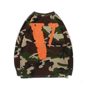 Giftngon - Vlone Style Long Sleeve Camouflage T-Shirt