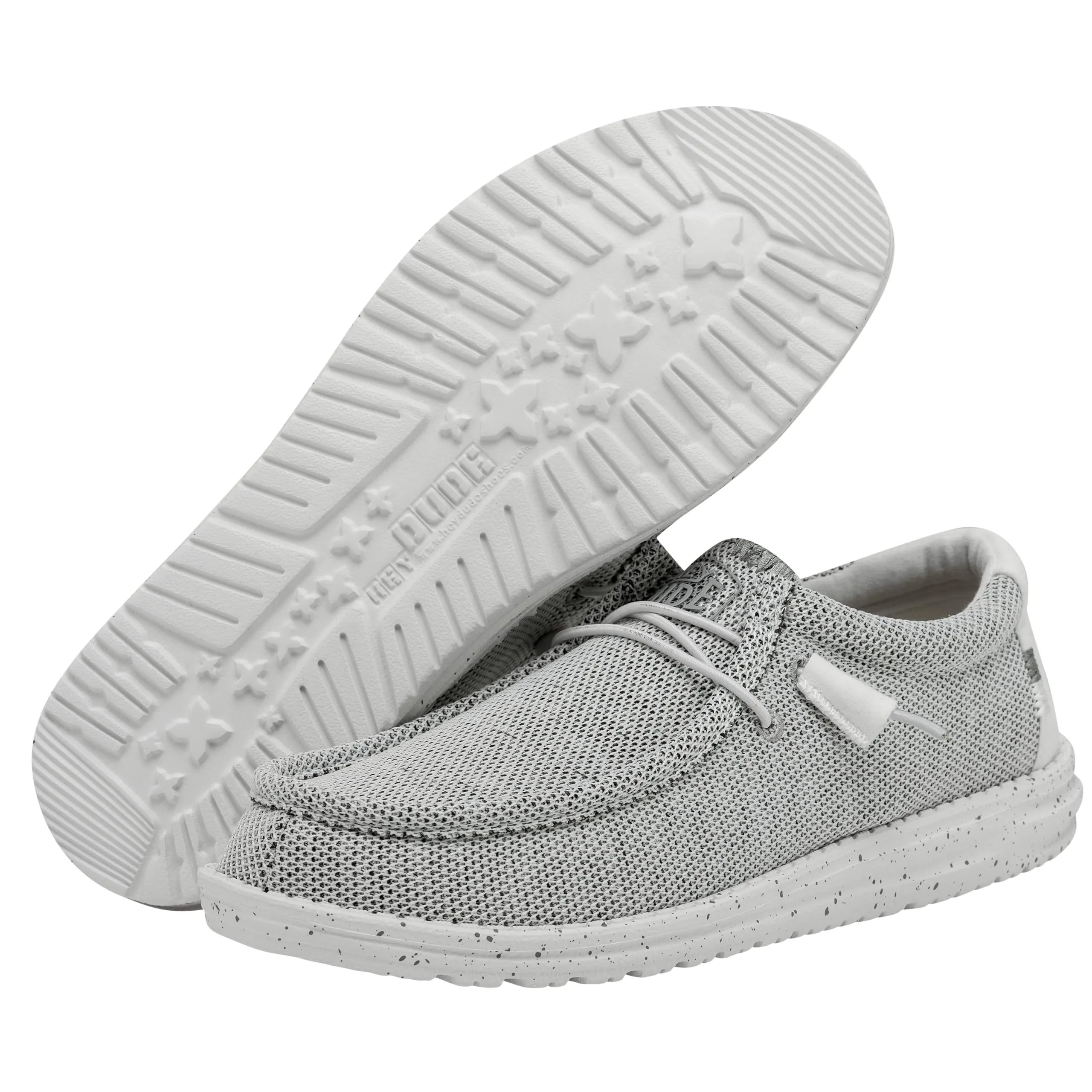 Hey Dude Men's Wally Sox Stone White Size 10 | Men’s Shoes | Men's Lace Up Loafers | Comfortable & Light-Weight