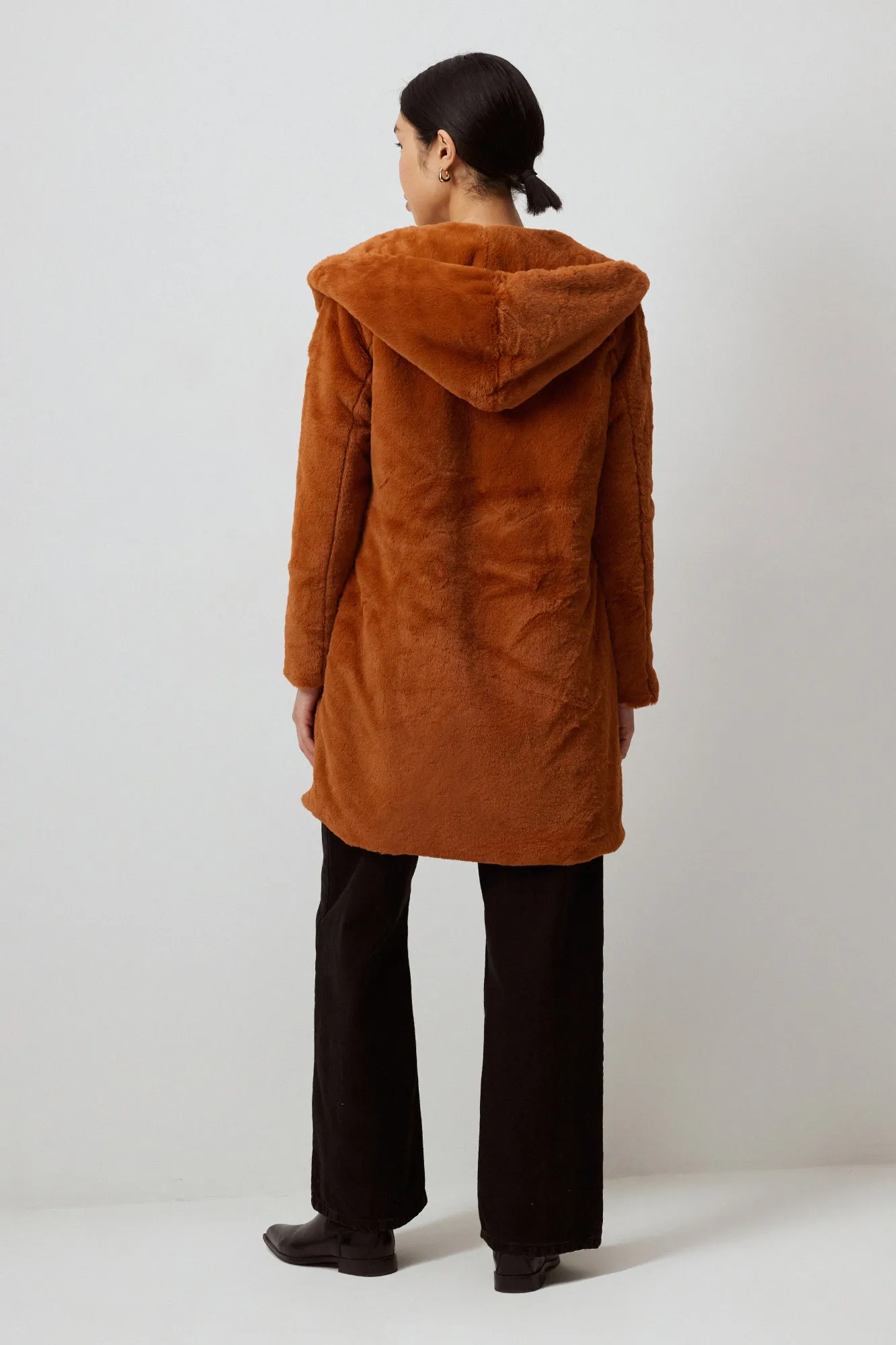 HOODED PLUSH COAT