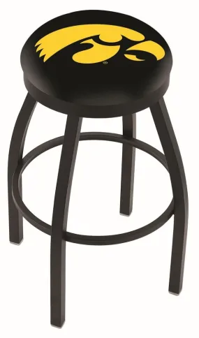 Iowa Hawkeyes HBS Black Swivel Bar Stool with Cushion