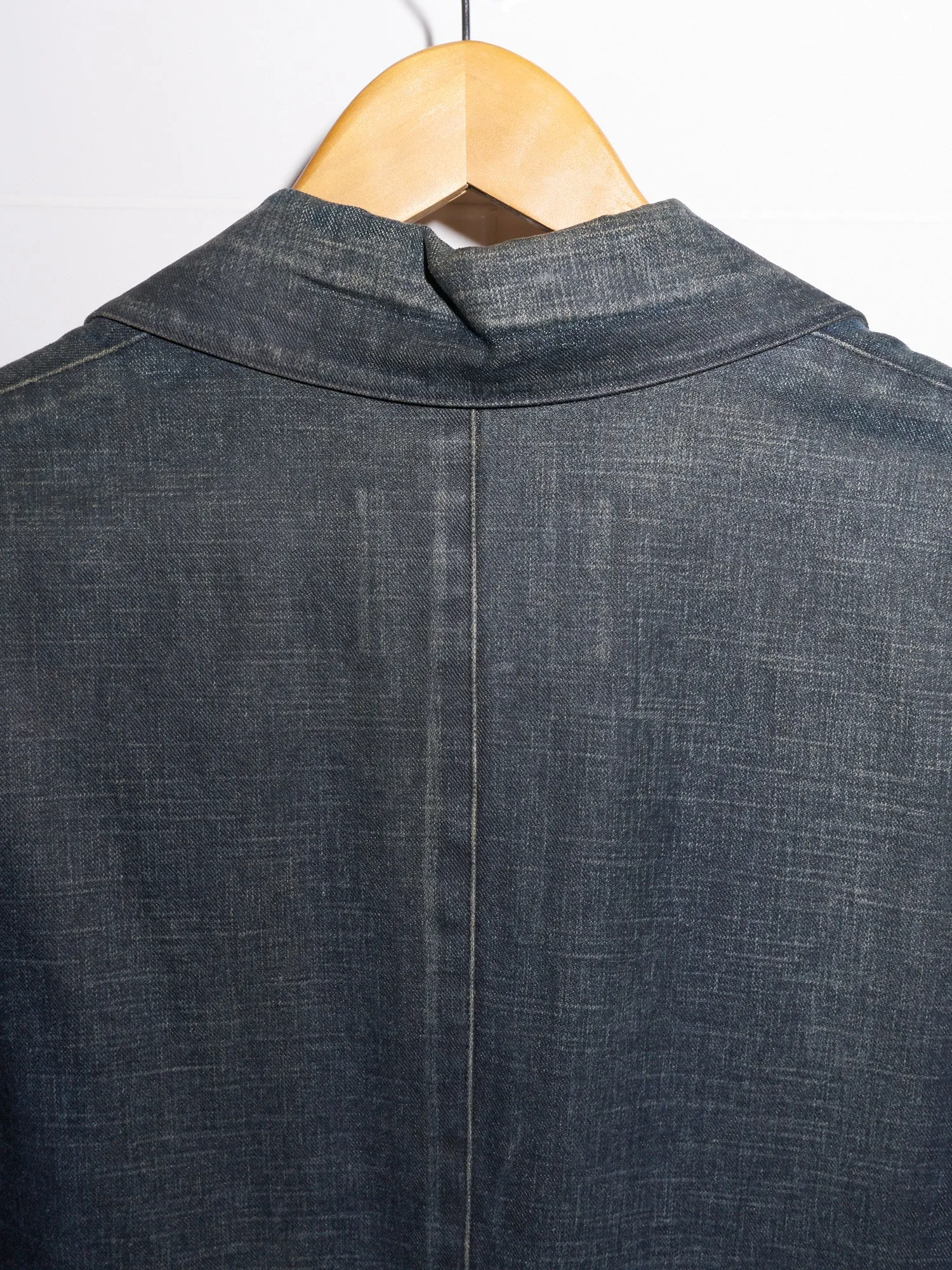 Jean Colonna grey coated cotton full length denim coat - size 42