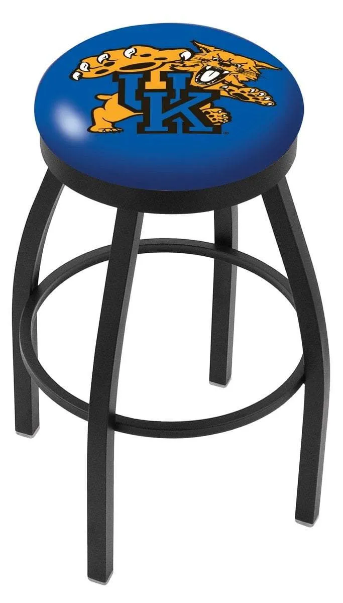 Kentucky Wildcats HBS Black Swivel Bar Stool with Blue Cushion