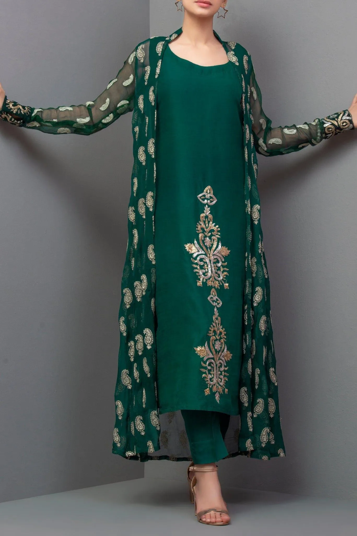 Kuli Jume - Emerald Garden - Chiffon - 3 Piece