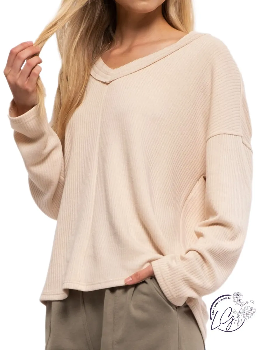 Let's Grab Breakfast Ribbed Pullover