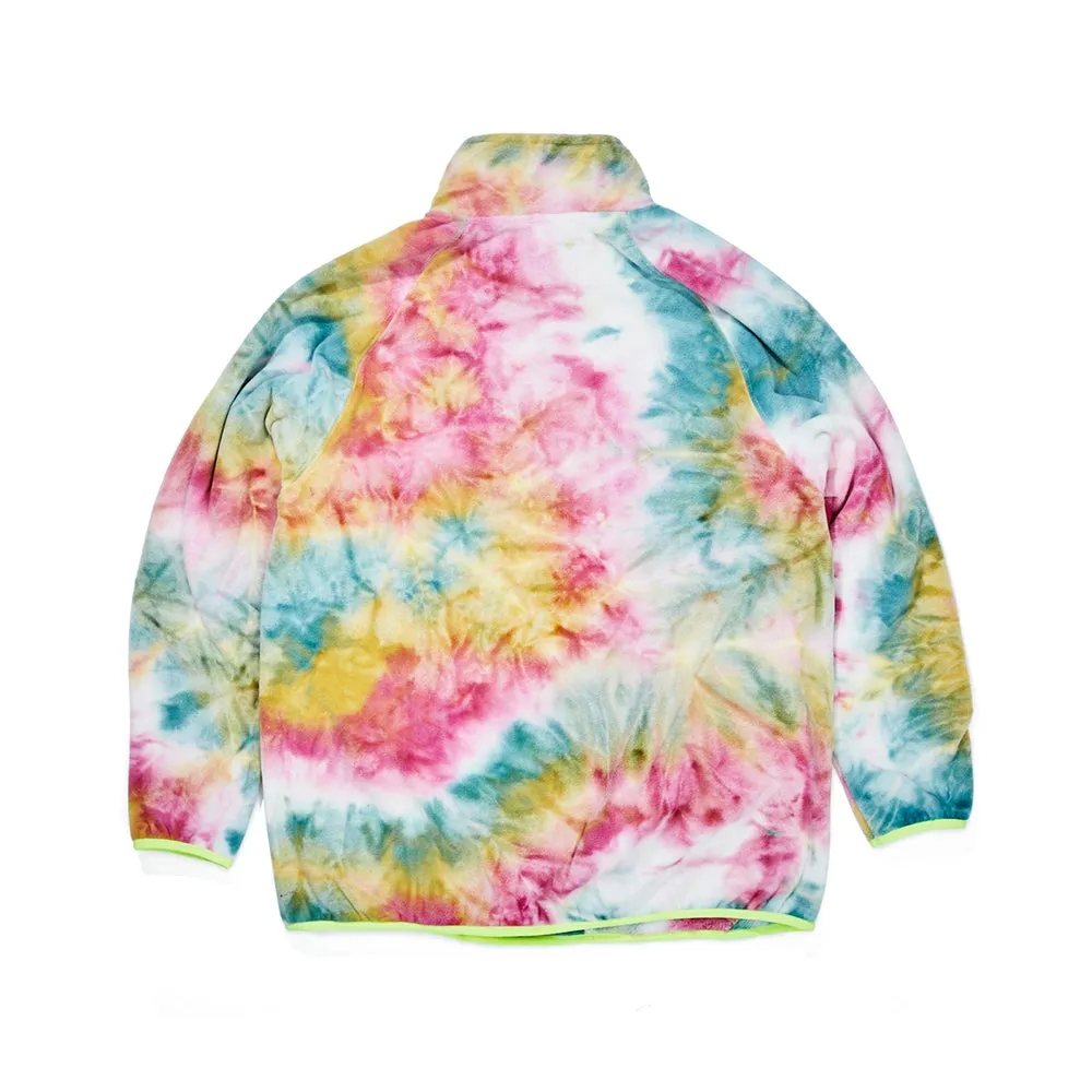 LOGO FLEECE HN ZIPUP TIE DYE YELLOW / MINT