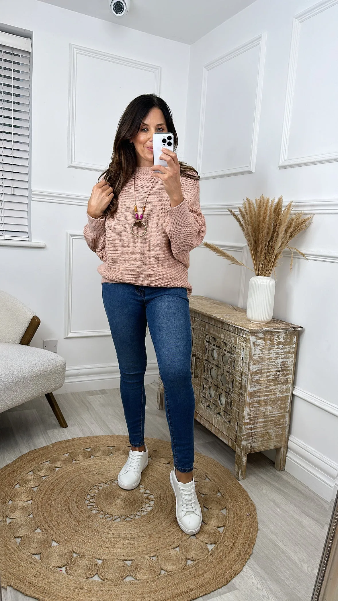 Loren Dusty Pink Batwing Necklace Jumper