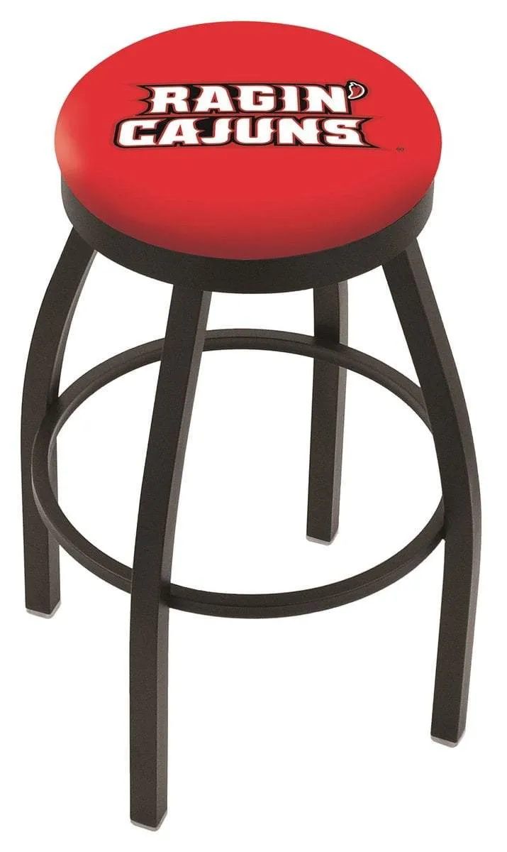 Louisiana-Lafayette Ragin' Cajuns HBS Black Swivel Bar Stool with Cushion