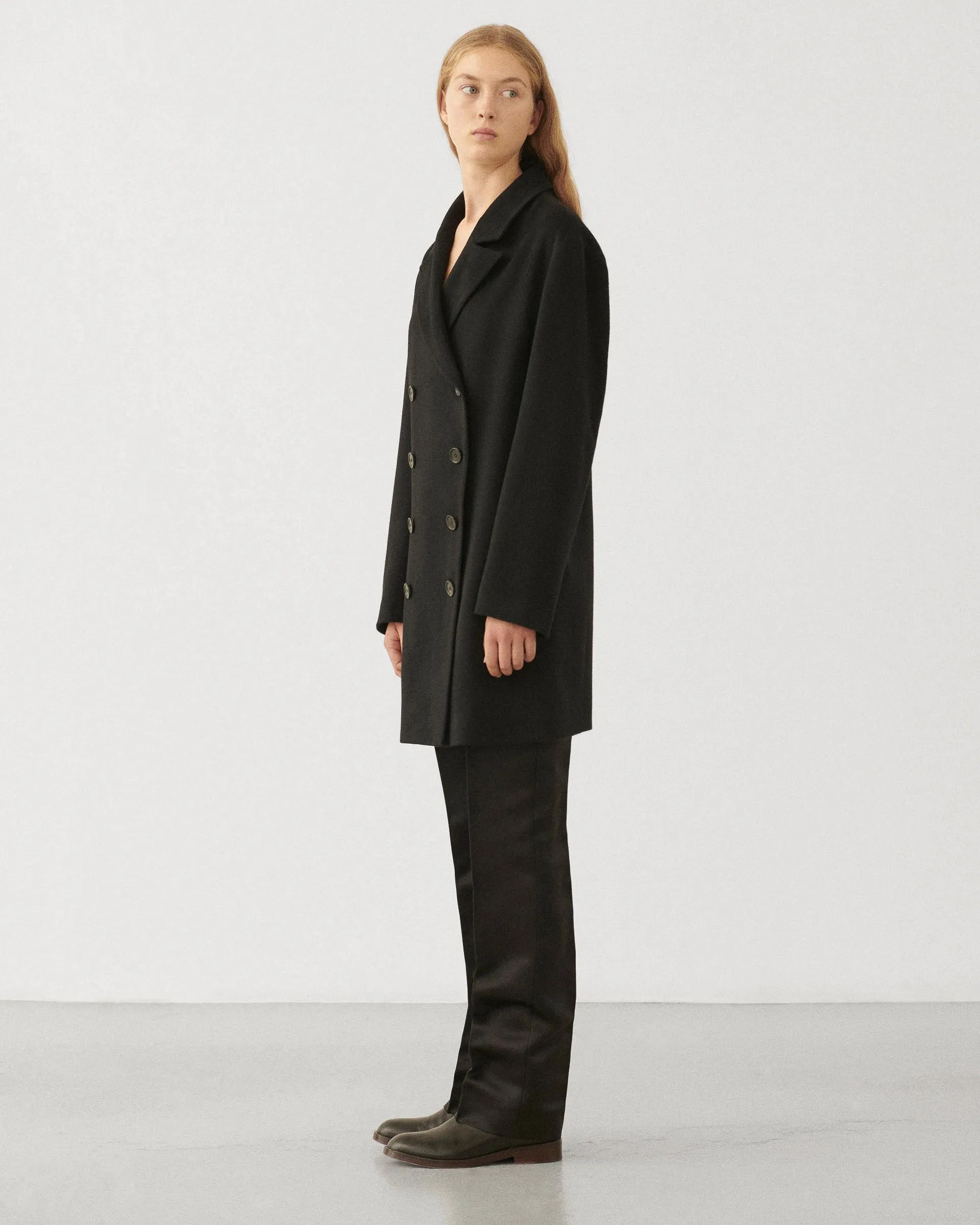 Lucas Coat in Cashmere, Black