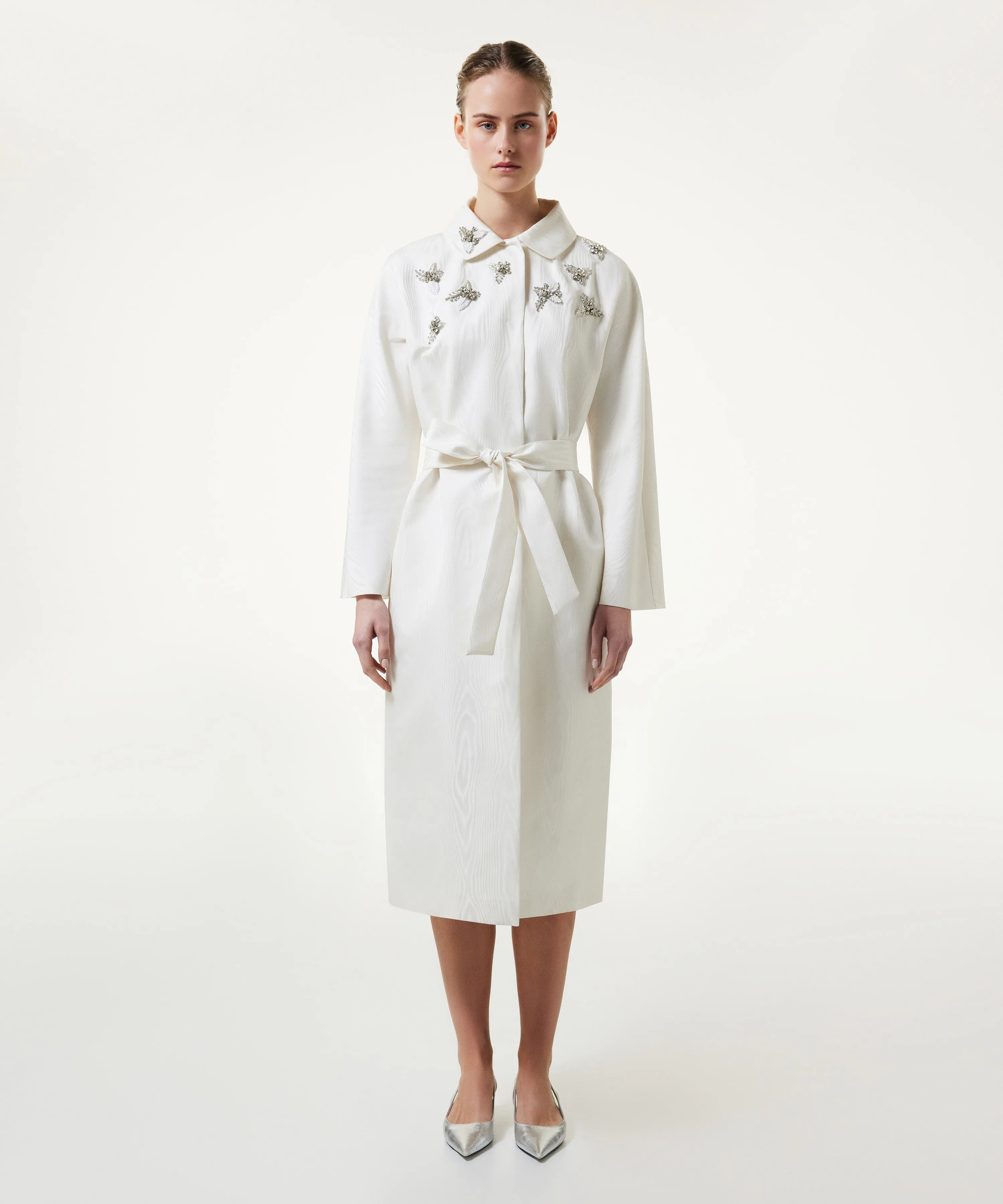 Machka Jacquard Top Coat Off White