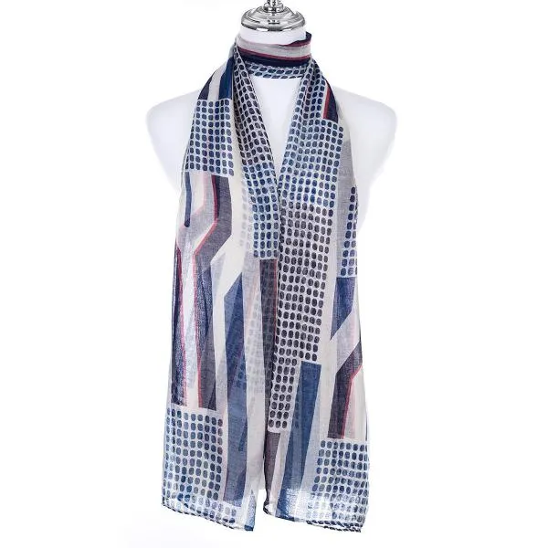 Maddie Pattern Navy Scarf