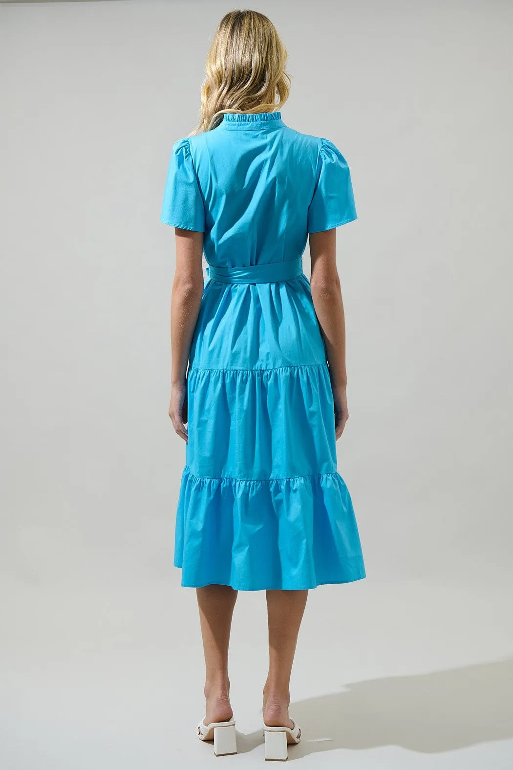 Marianne Tiered Button Down Midi Dress