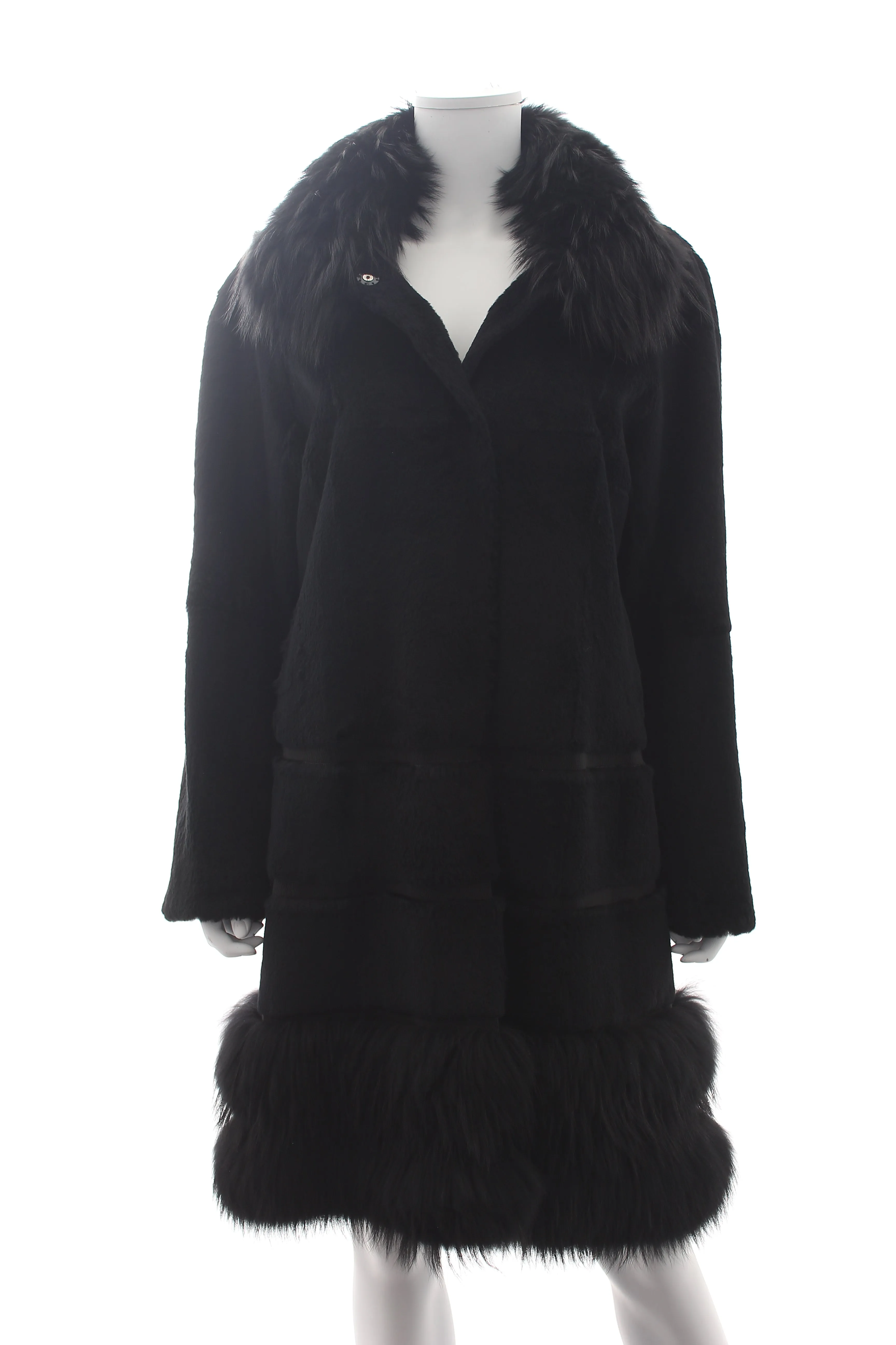 Max Mara Studio Rabbit and Fox Fur Coat