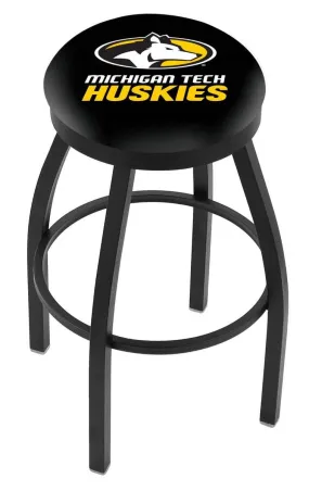 Michigan Tech Huskies HBS Black Swivel Bar Stool with Cushion