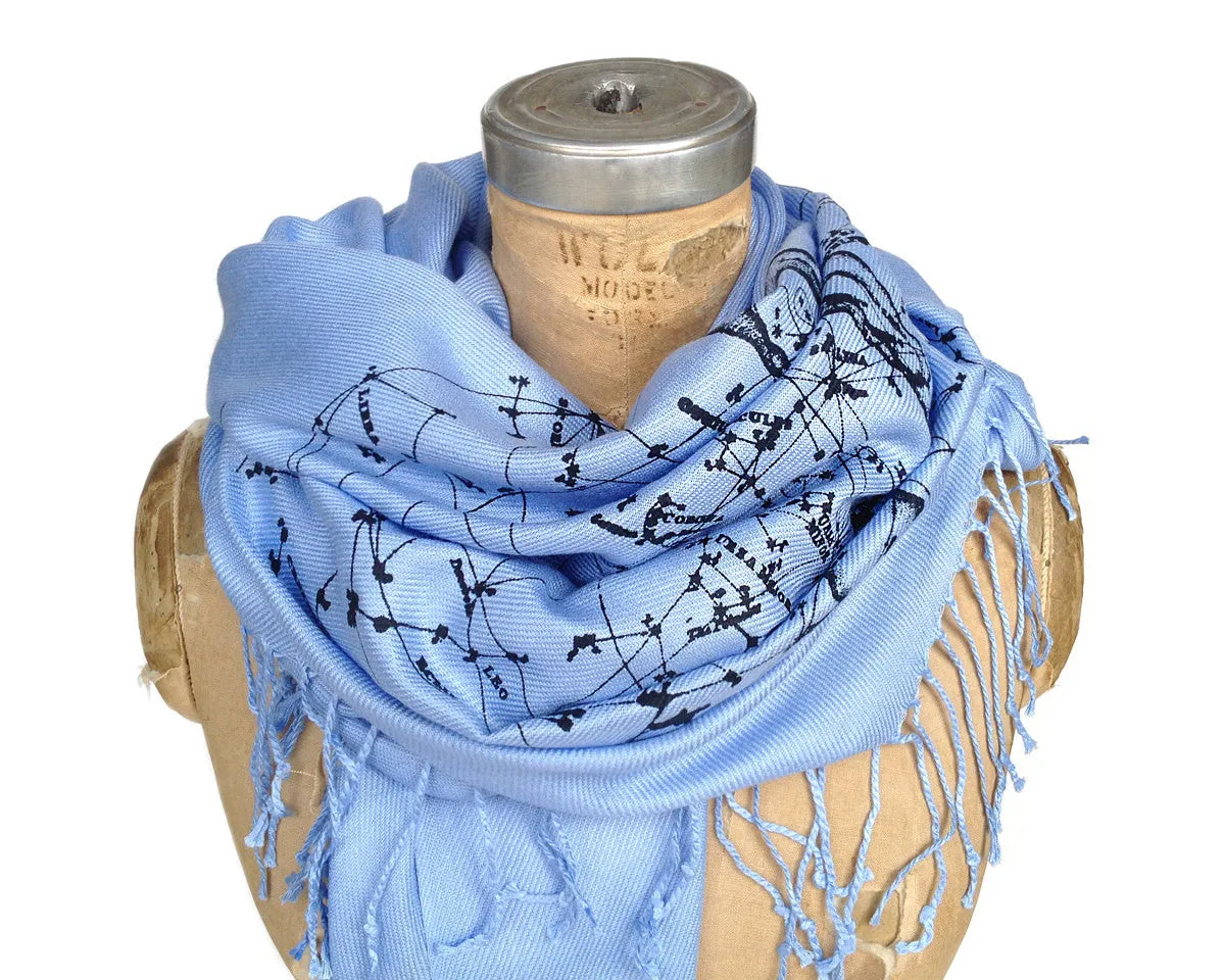 Milky Way Galaxy, star chart pashmina scarf.