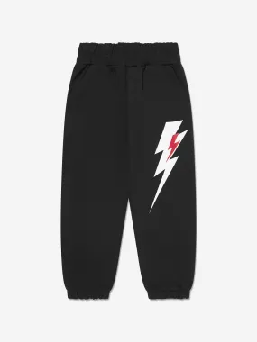 Neil Barrett Boys Thunderbolt Joggers in Black