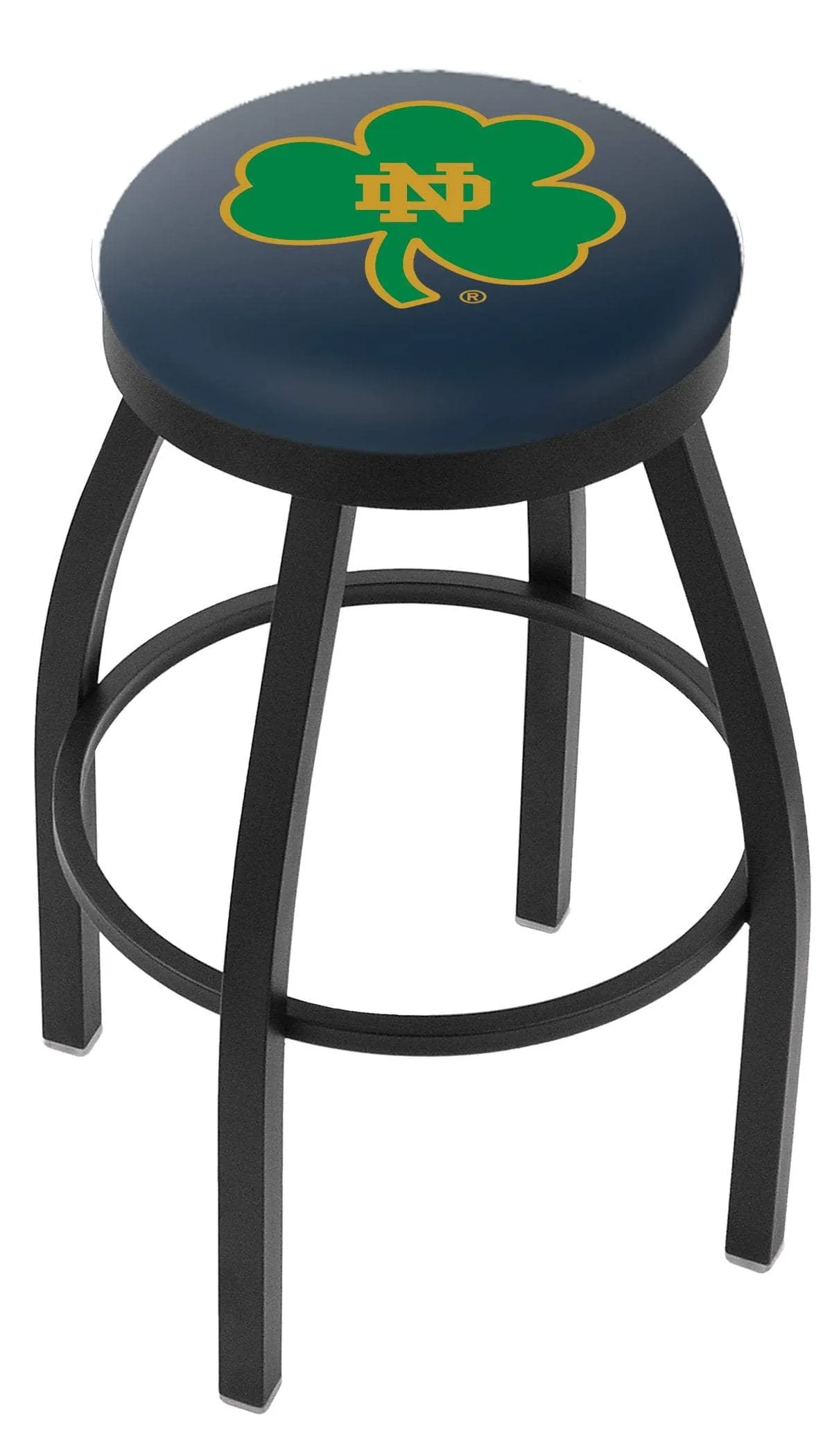 Notre Dame Fighting Irish HBS Shamrock Black Swivel Bar Stool with Cushion