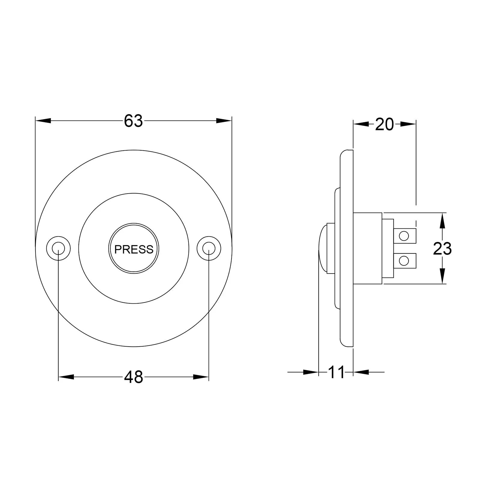 Pewter Round Door Bell