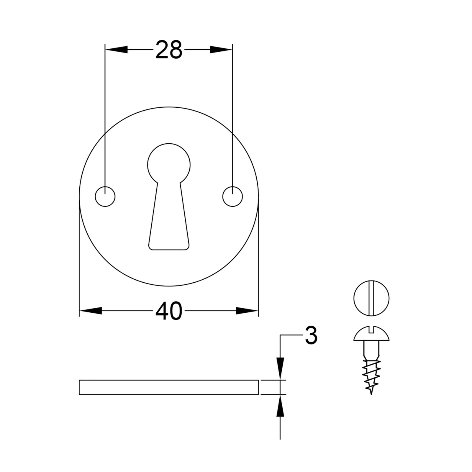 Pewter Round Uncovered Escutcheons British Standard