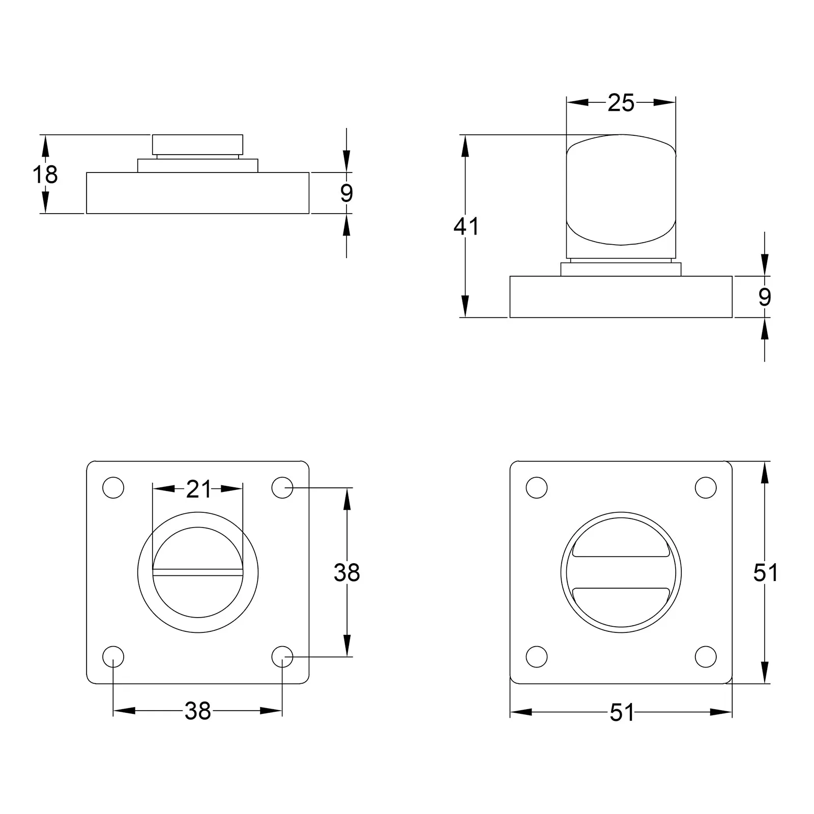 Pewter Square Turn & Release