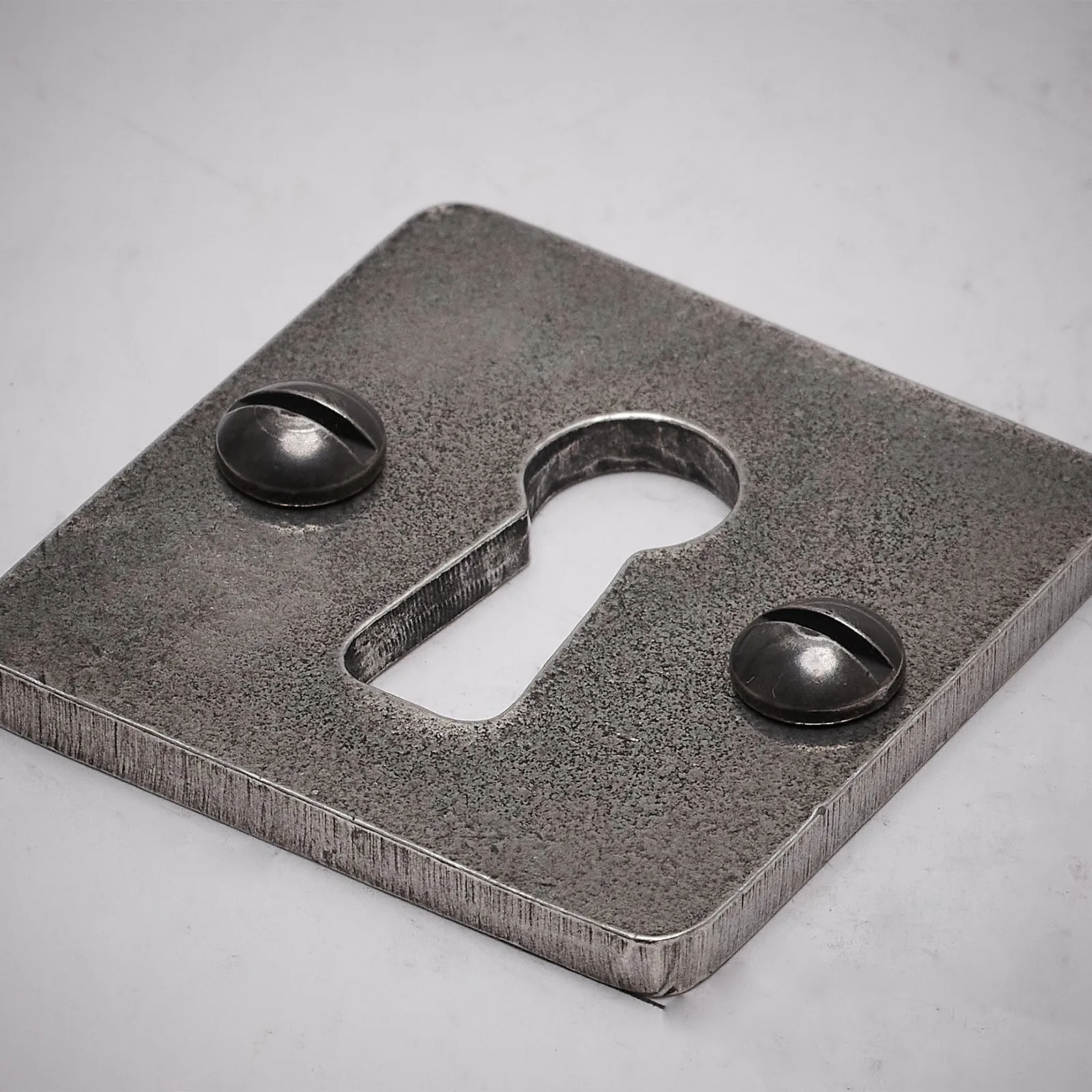 Pewter Square Uncovered Escutcheons British Standard