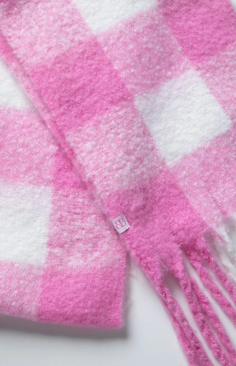 Pink Check Blanket Scarf (FREE over $215)