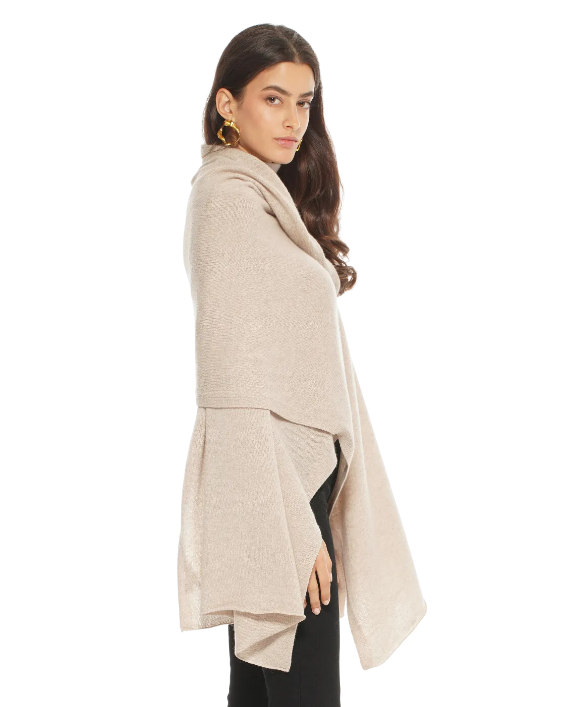 Pure Cashmere Maxi Wrap Beige