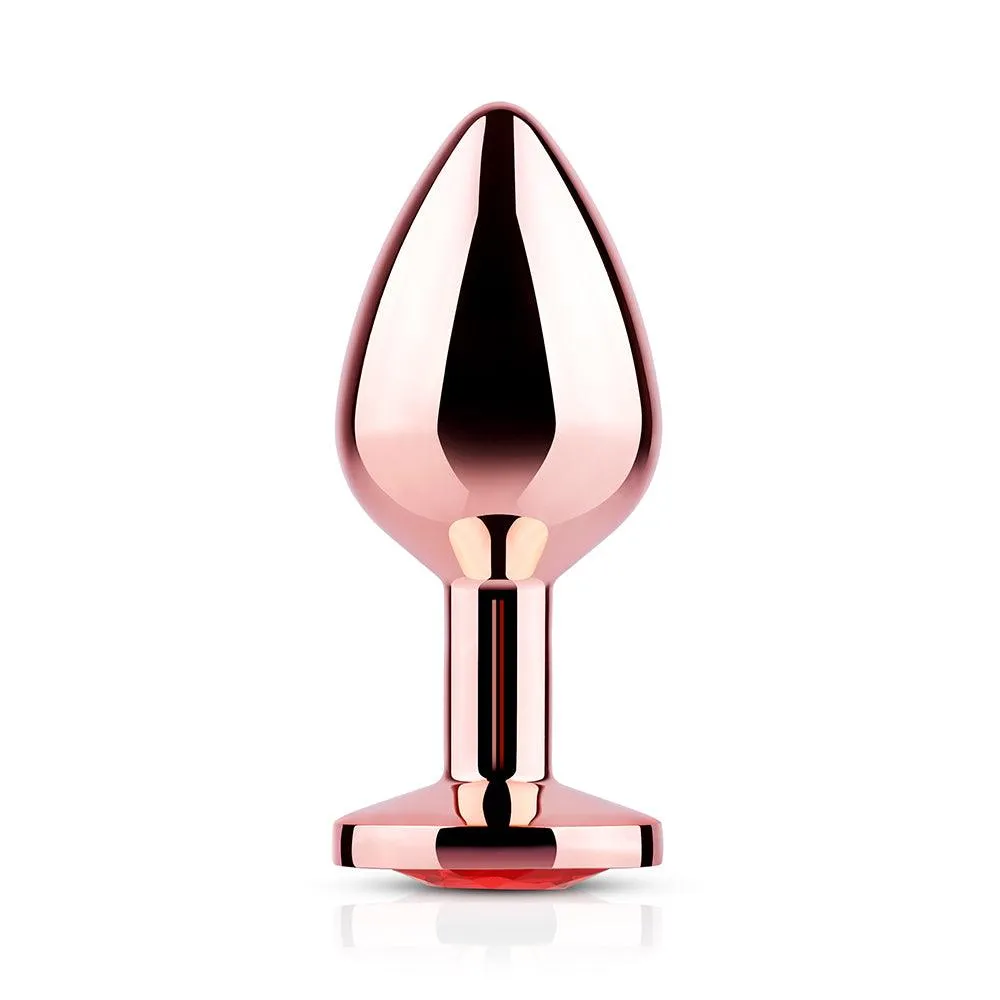 Red Gem Rose Gold Metal Butt Plug