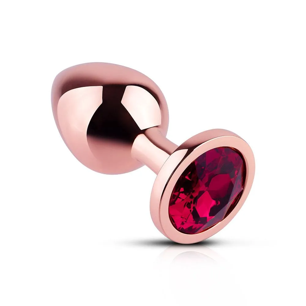 Red Gem Rose Gold Metal Butt Plug