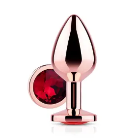 Red Gem Rose Gold Metal Butt Plug