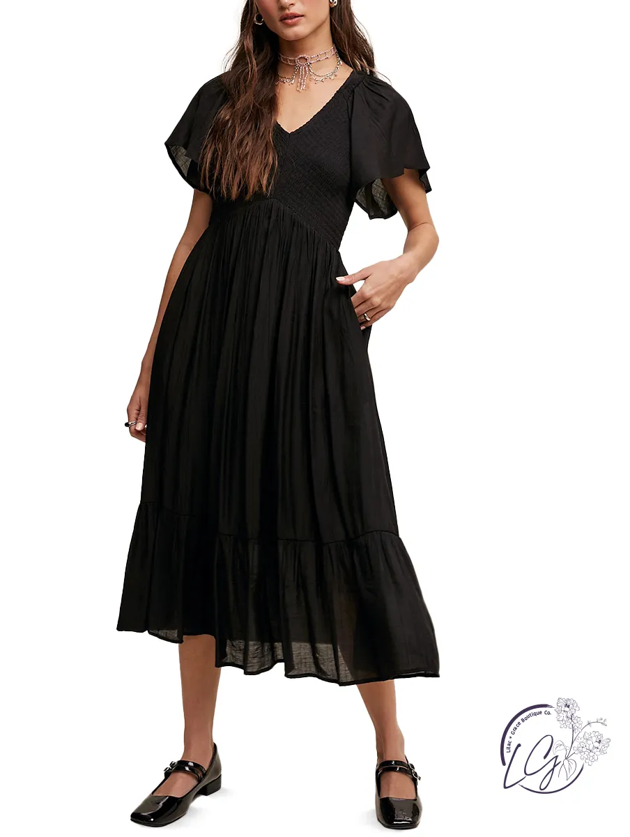 Ruffle Romance V-neck Maxi Dress